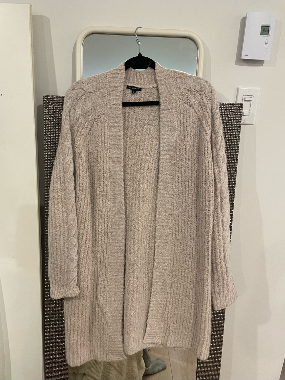 Cozy Open-Front Cable Knit Cardigan Sweater - Cream